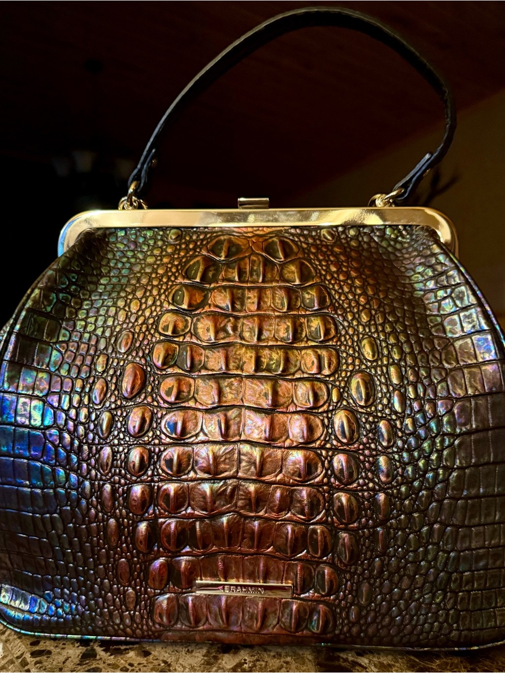 RARE Brahmin Iridescent Black Pearl Ombre EMMY video attached